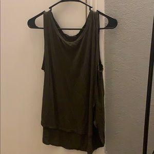 Olive green sleeve-less top